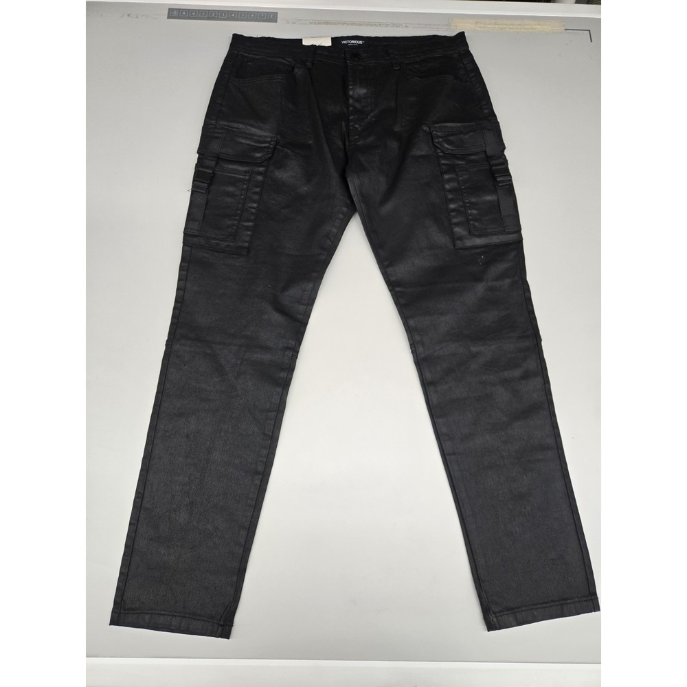 Victorious Jeans Premium Men's‎ Black Denim  NWT 36x32 DL1401